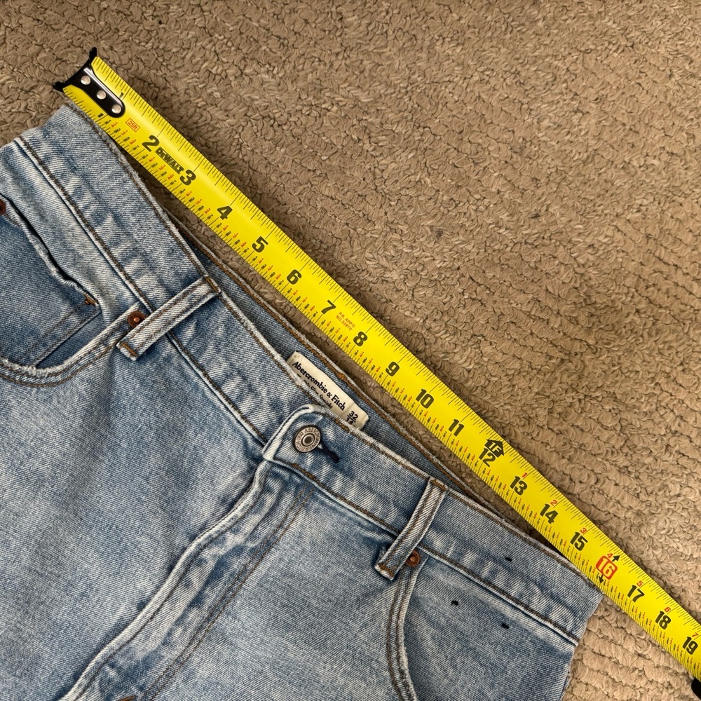 Abercrombie & Fitch Ultra High Rise 90s Straight Jean 32 Long Curve Love Blue - Picture 7 of 10
